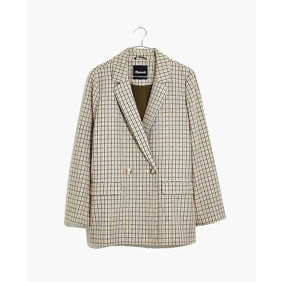 MADEWELL Dorset Blazer in Albermarle Plaid Preppy Academia Size XS Autumn Fall - Picture 10 of 11